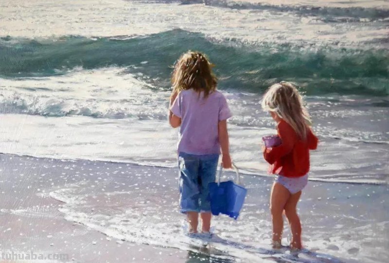 海边的浪漫-英国画家尼古拉斯唯美油画作品欣赏