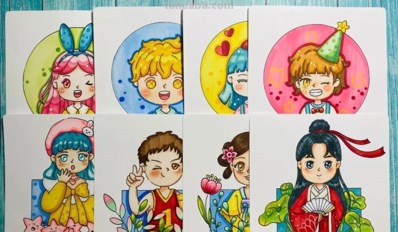 马克笔卡通小画，造型训练 上色技巧！平涂风简笔画（练手感）