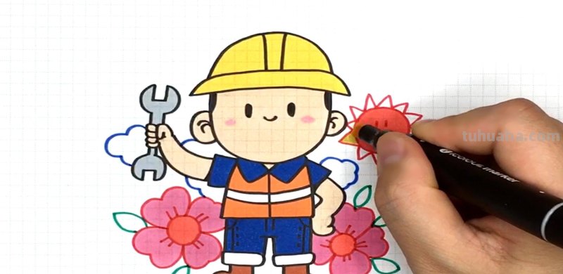 简笔画教程：画出可爱的工人叔叔