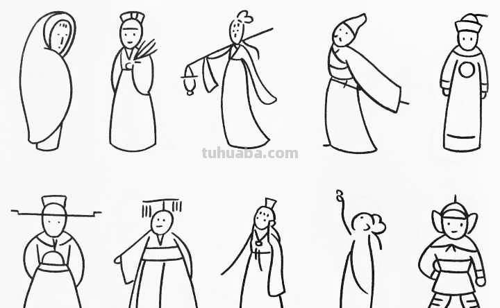 100多位形态各异的人物简笔画，快收藏起来，陪孩子画一画！