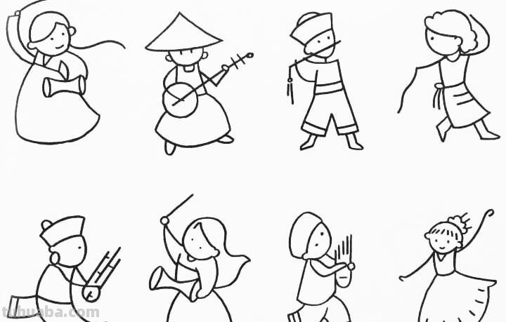 100多位形态各异的人物简笔画，快收藏起来，陪孩子画一画！
