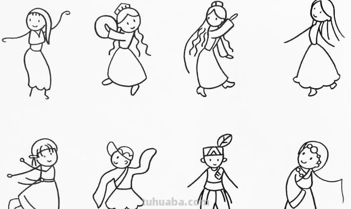 100多位形态各异的人物简笔画，快收藏起来，陪孩子画一画！