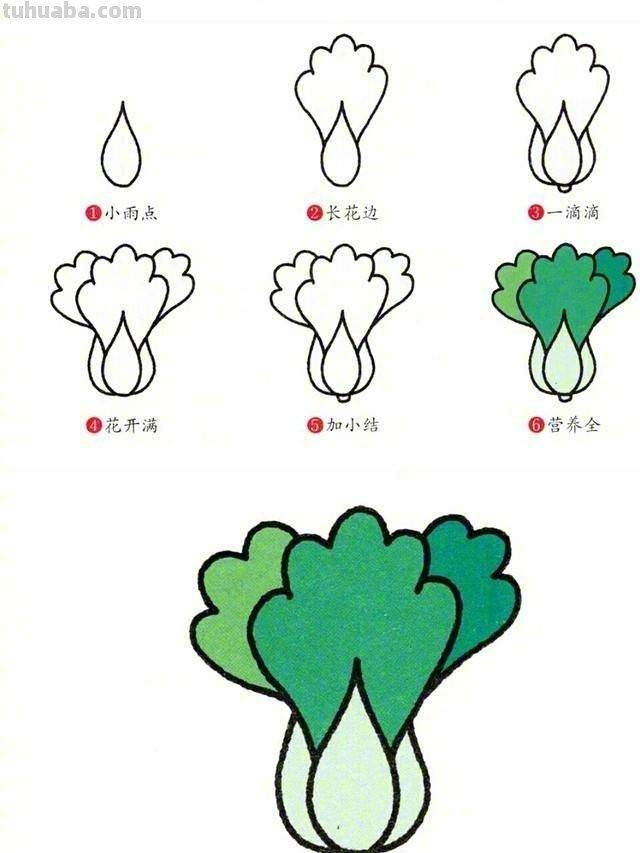 新技能！3分钟画蔬菜9种经常吃的蔬菜，简单又好画！学起来~