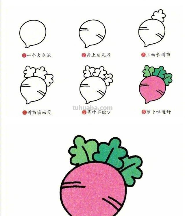 新技能！3分钟画蔬菜9种经常吃的蔬菜，简单又好画！学起来~