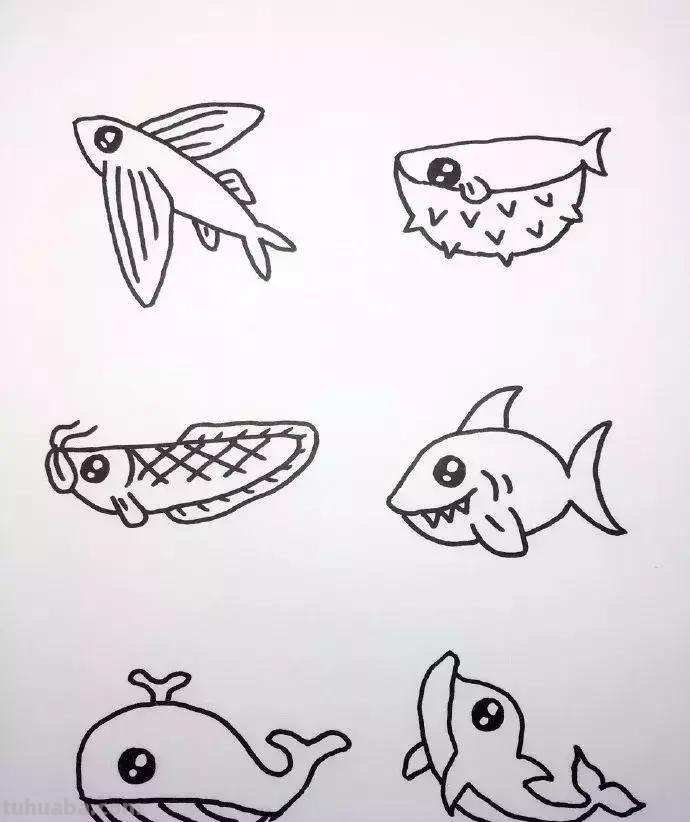 海底世界儿童简笔画来啦！零基础教程，收藏这一篇就够了