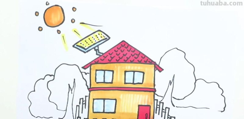 环保小屋怎么画简笔画
