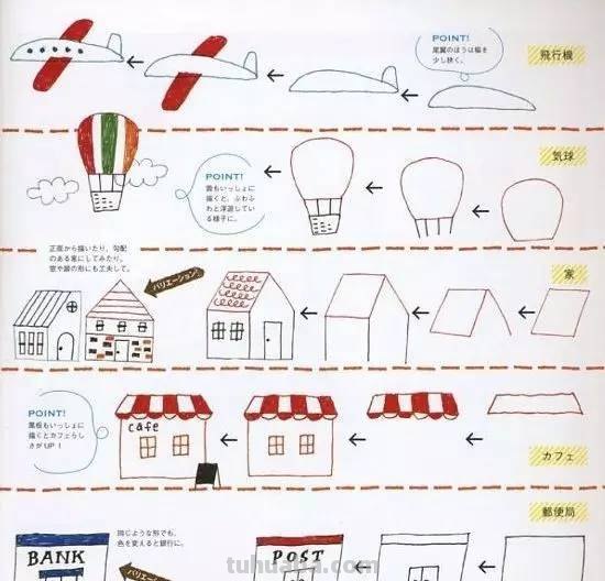 儿童简笔画：多种日常小建筑的简易画法教程，幼儿园的孩子基本都学