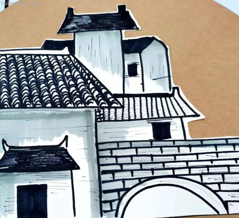 「绘画教程」徽派建筑