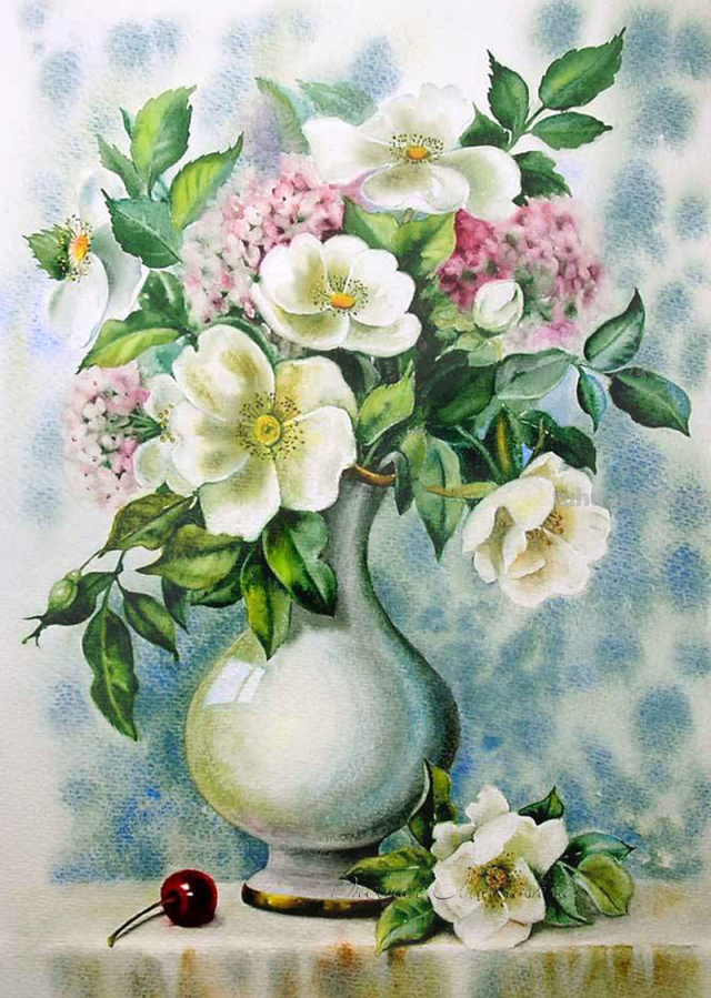 艺术家VALEVSKAYA VALENTINA MIKHAILOVNA静物花卉作品