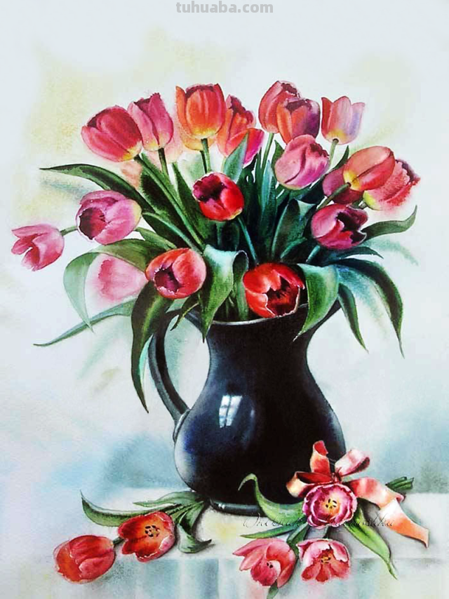 艺术家VALEVSKAYA VALENTINA MIKHAILOVNA静物花卉作品