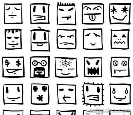 上百种人物小头像和小表情简笔画~