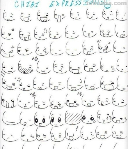 上百种人物小头像和小表情简笔画~