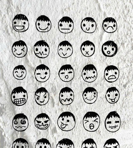 上百种人物小头像和小表情简笔画~