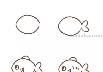 各种各样的鱼简笔画图片合集，快跟小朋友一起画起来吧！ ​