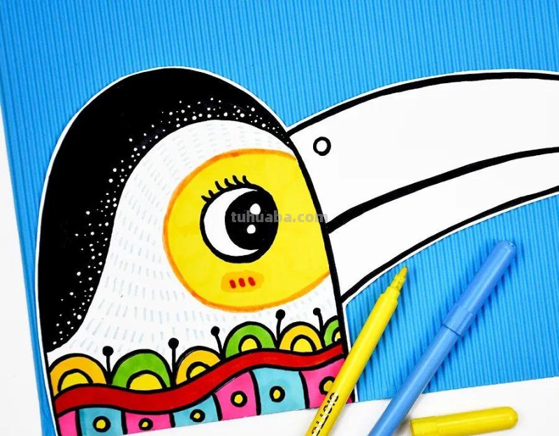 儿童画教程｜趣味色彩艺术课程《世界上嘴巴最大的鸟》