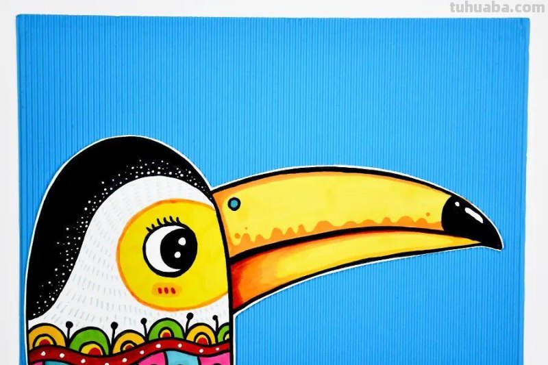 儿童画教程｜趣味色彩艺术课程《世界上嘴巴最大的鸟》