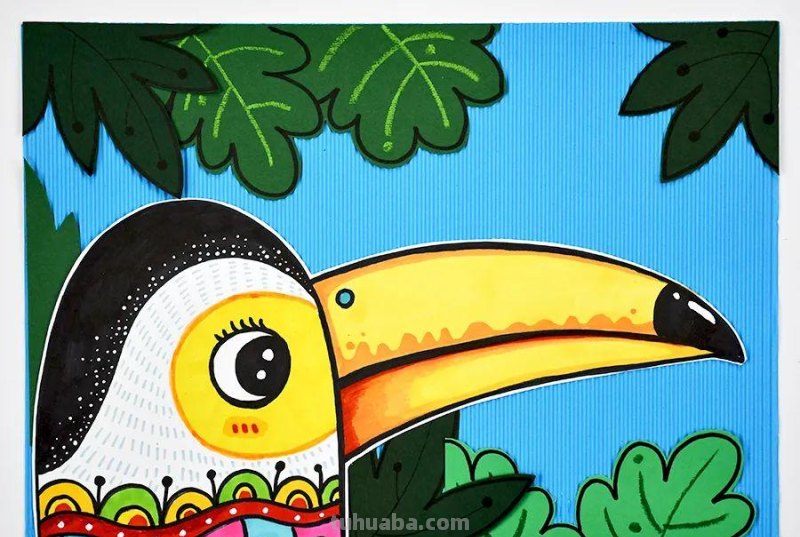 儿童画教程｜趣味色彩艺术课程《世界上嘴巴最大的鸟》