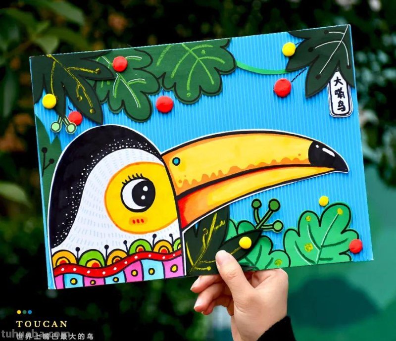 儿童画教程｜趣味色彩艺术课程《世界上嘴巴最大的鸟》