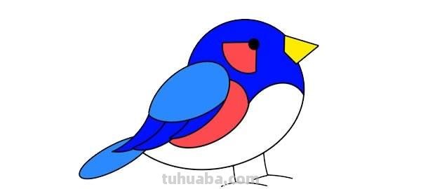 每天学一幅简笔画-卡通小鸟简笔画画法步骤图片