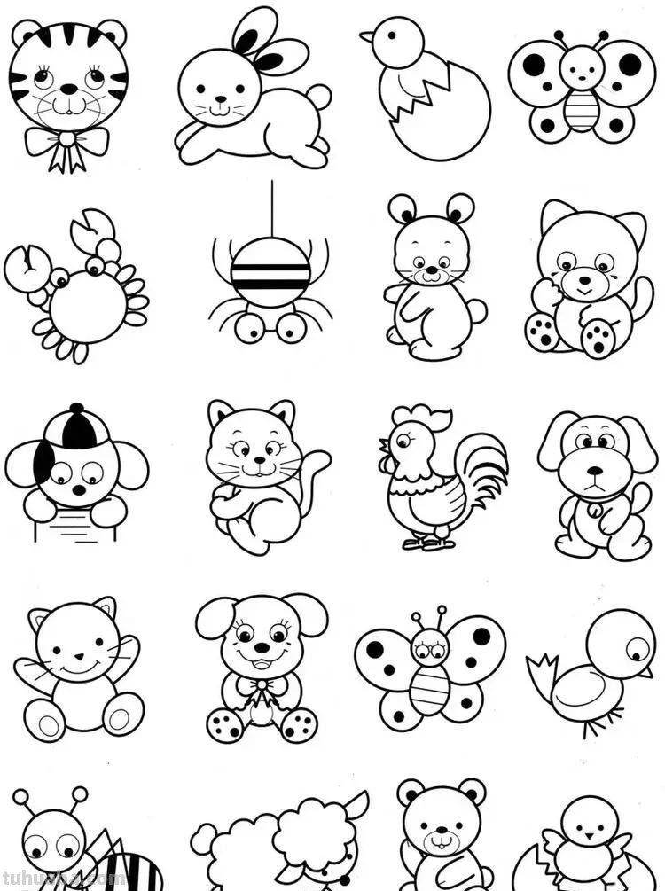 各种小动物的100种画法，超级实用的素材