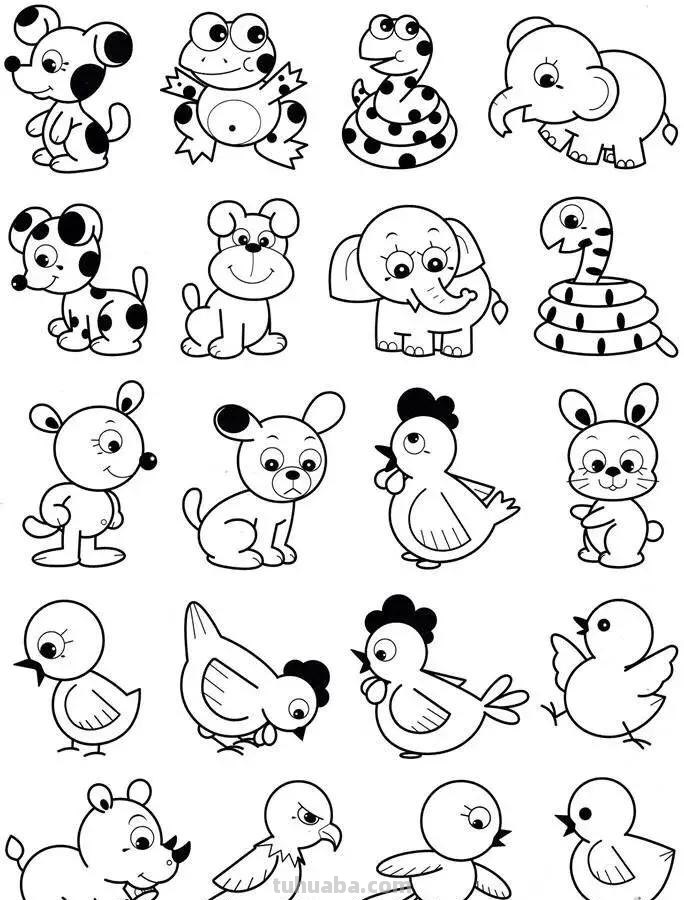 各种小动物的100种画法，超级实用的素材