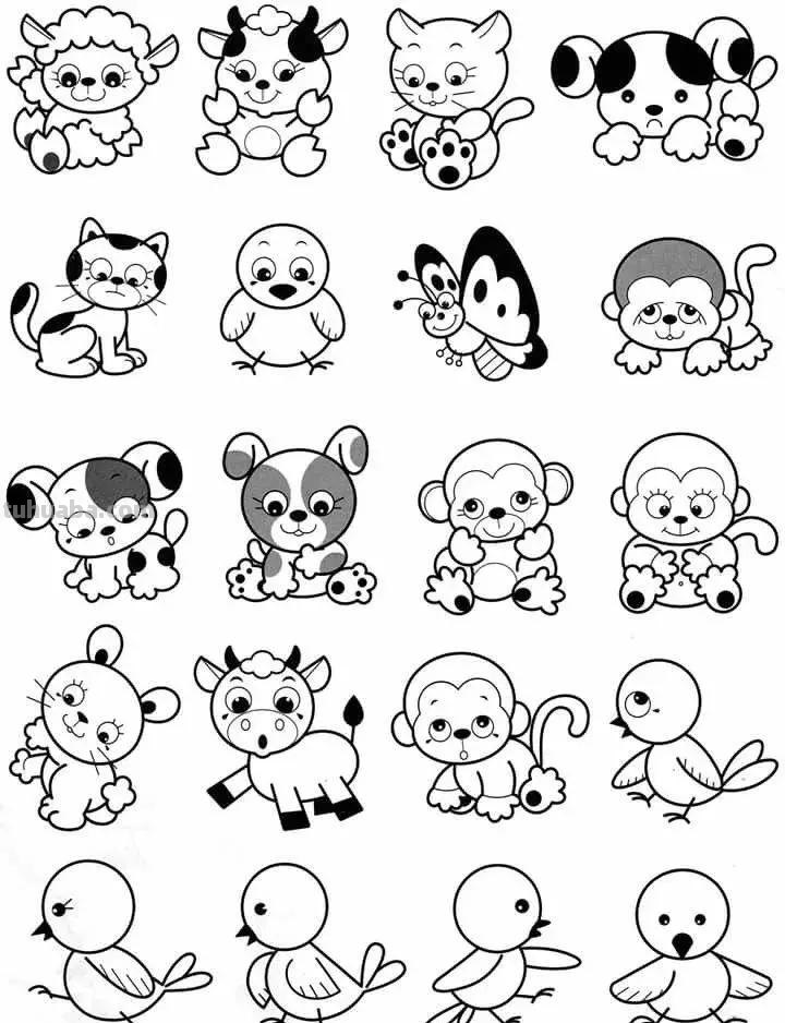 各种小动物的100种画法，超级实用的素材