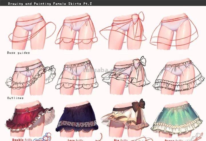 「绘画素材」最全“服饰褶皱”素材合辑，专治衣褶苦手