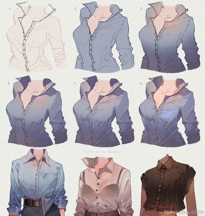 「绘画素材」最全“服饰褶皱”素材合辑，专治衣褶苦手