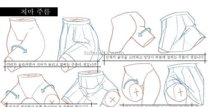「绘画素材」最全“服饰褶皱”素材合辑，专治衣褶苦手