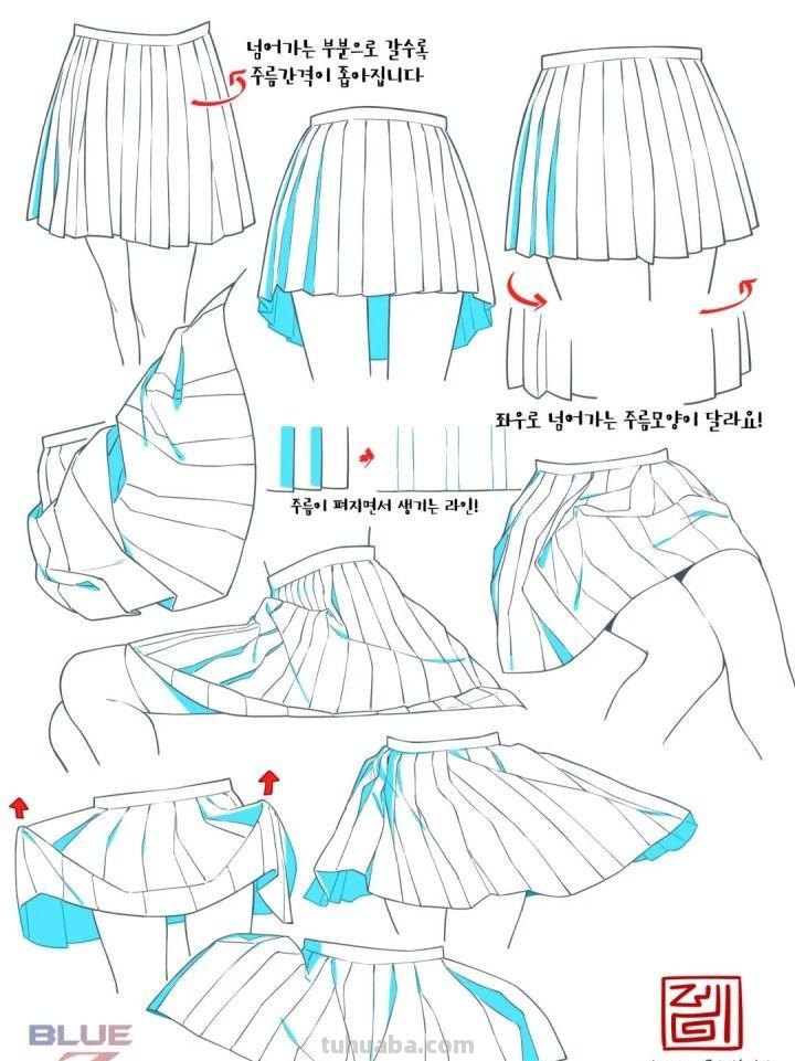 「绘画素材」最全“服饰褶皱”素材合辑，专治衣褶苦手