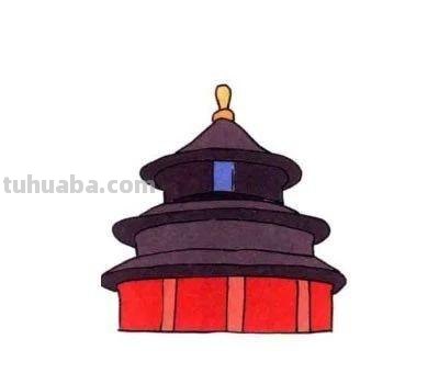 每天学一幅简笔画-中央电视台大楼彩色简笔画步骤图