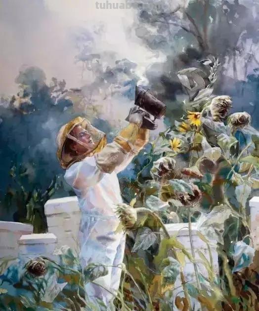 美国水彩界的大神级人物，要细节有细节，要氛围有氛围，生命力啊