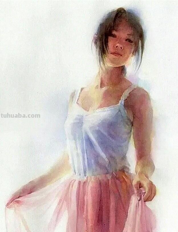 柔媚少女｜日本当代人物水彩画欣赏