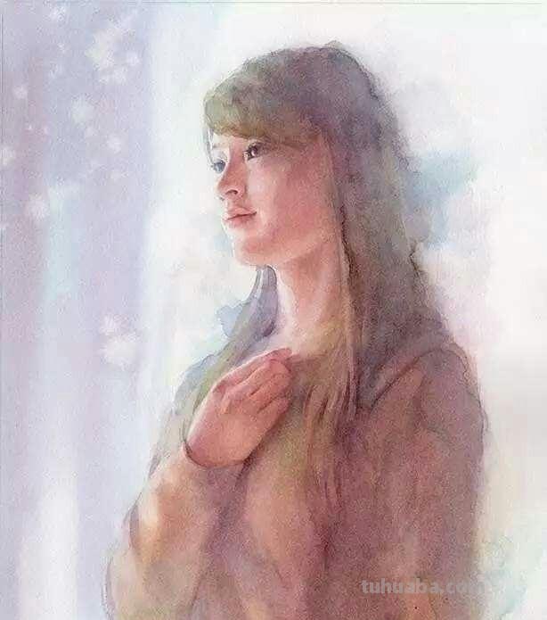柔媚少女｜日本当代人物水彩画欣赏