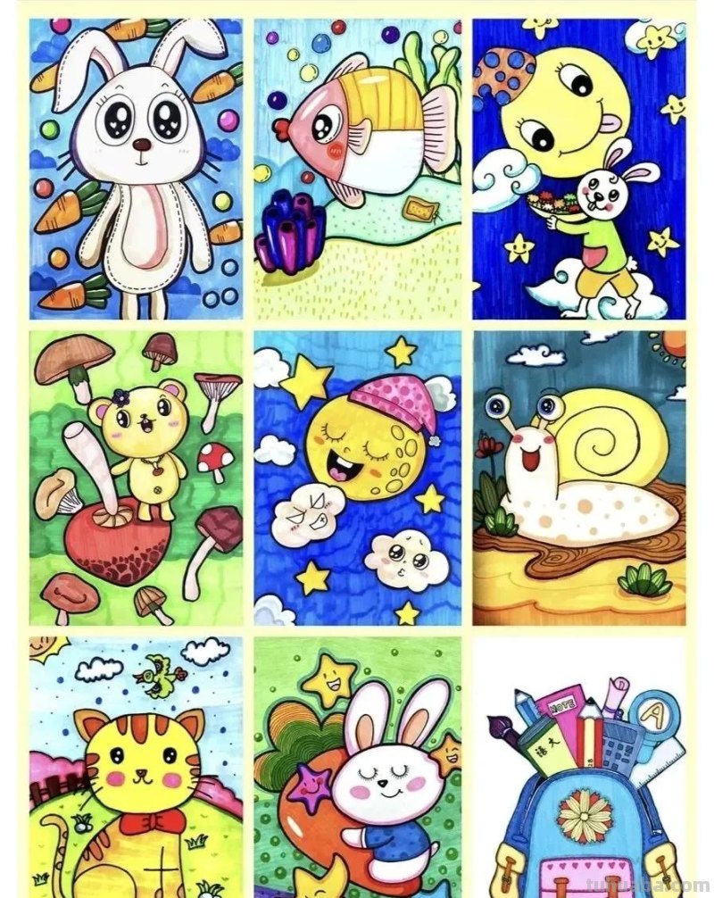 最新少儿美术精选100张，汇聚各类绘画创意，快收藏起来吧！