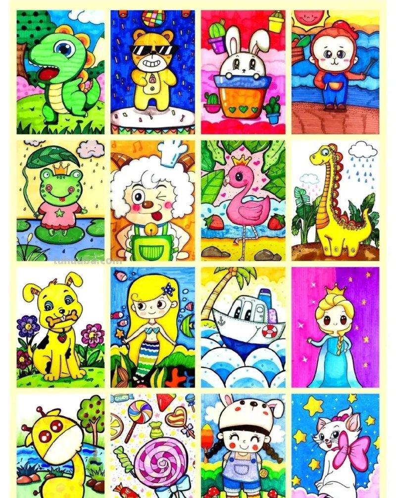 最新少儿美术精选100张，汇聚各类绘画创意，快收藏起来吧！