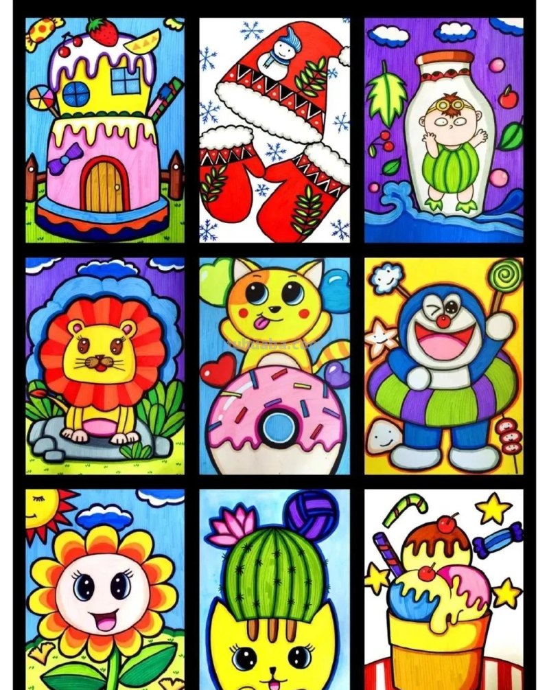 最新少儿美术精选100张，汇聚各类绘画创意，快收藏起来吧！