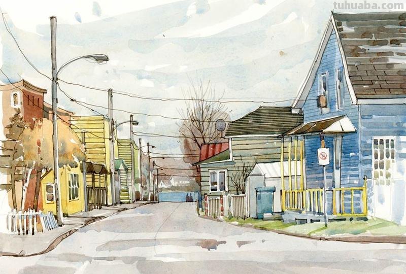 水彩画速写｜加拿大Shari Blaukopf 作品欣赏