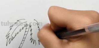 粉色沙滩怎么画彩铅（粉色沙滩怎么画彩铅画）