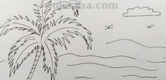 粉色沙滩怎么画彩铅（粉色沙滩怎么画彩铅画）