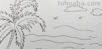 粉色沙滩怎么画彩铅（粉色沙滩怎么画彩铅画）