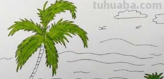 粉色沙滩怎么画彩铅（粉色沙滩怎么画彩铅画）