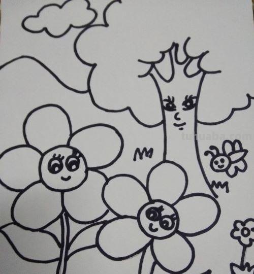 花草丛速写（花草速写画）
