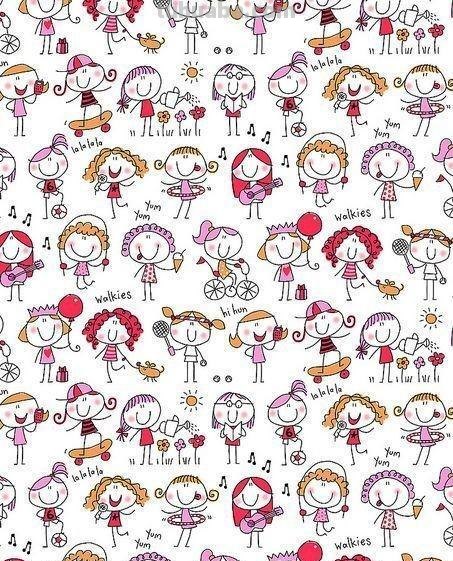 几百款可爱的人物简笔画，一起和宝贝画起来！