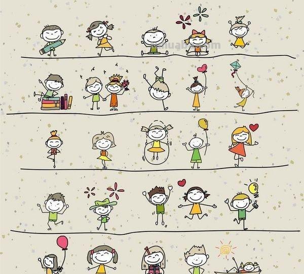 几百款可爱的人物简笔画，一起和宝贝画起来！