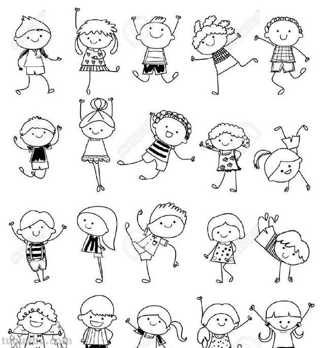 几百款可爱的人物简笔画，一起和宝贝画起来！
