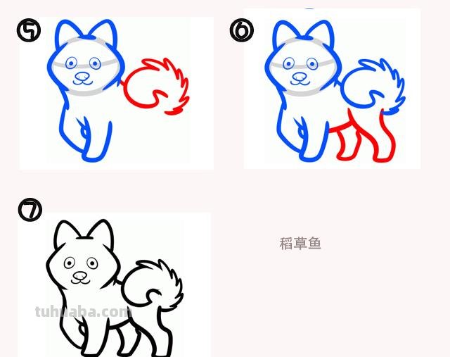 简笔画边学边画 几款宠物狗画法 都是日常手帐手抄报用的得到的