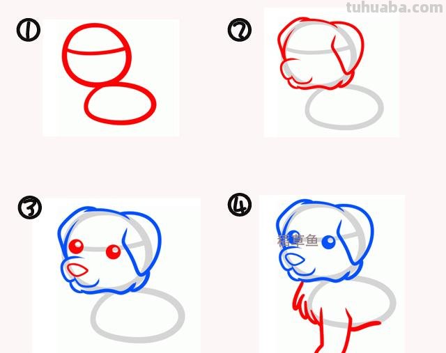 简笔画边学边画 几款宠物狗画法 都是日常手帐手抄报用的得到的