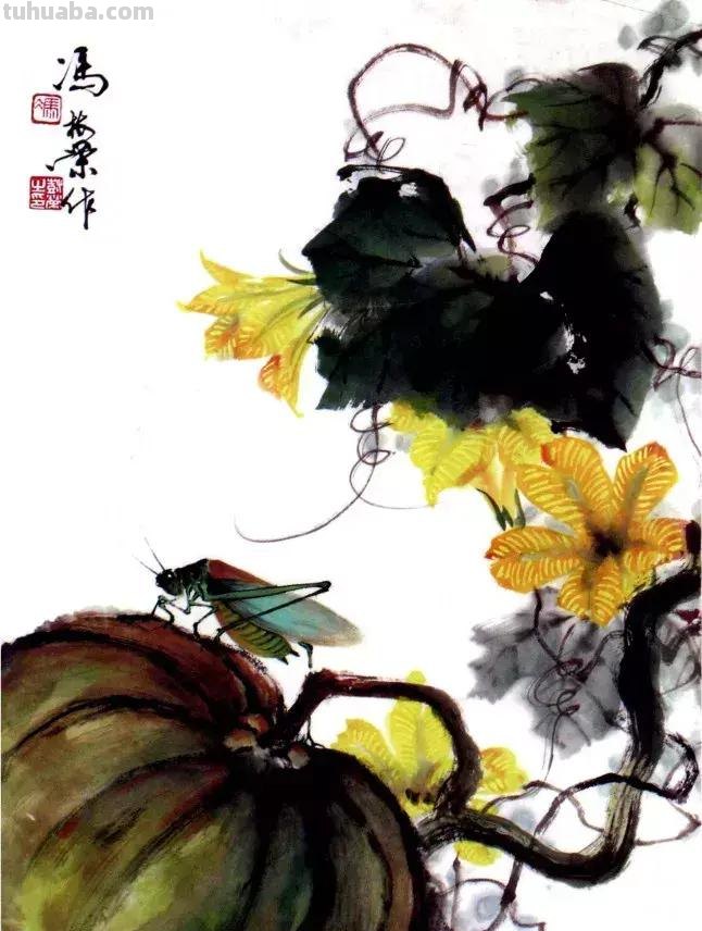 国画，这么漂亮的写意草虫，简单易学