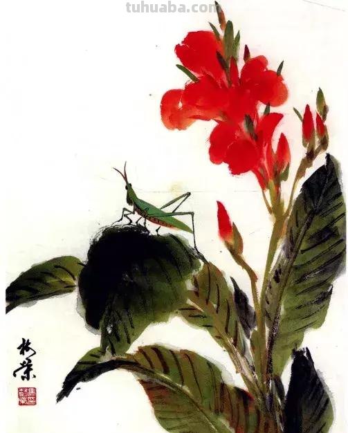 国画，这么漂亮的写意草虫，简单易学